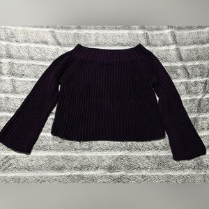 525 America Black Cable Knit Cropped Sweater Size S
